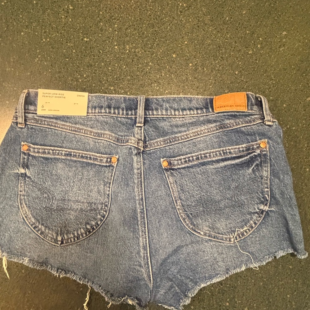 American Eagle Outfitters Blue Jean Shorts Distressed Cut-Off Style